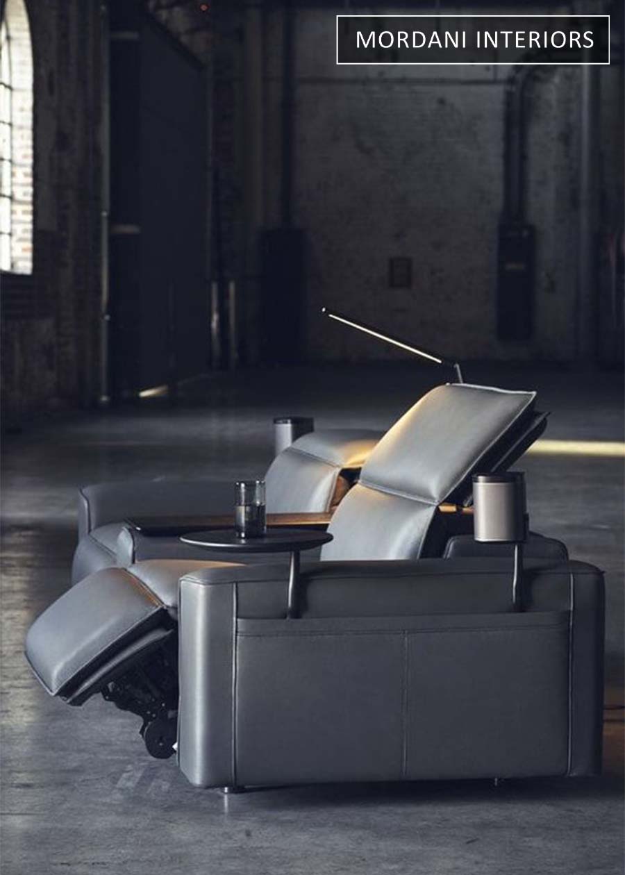 Iron Grey Leather Upholstery